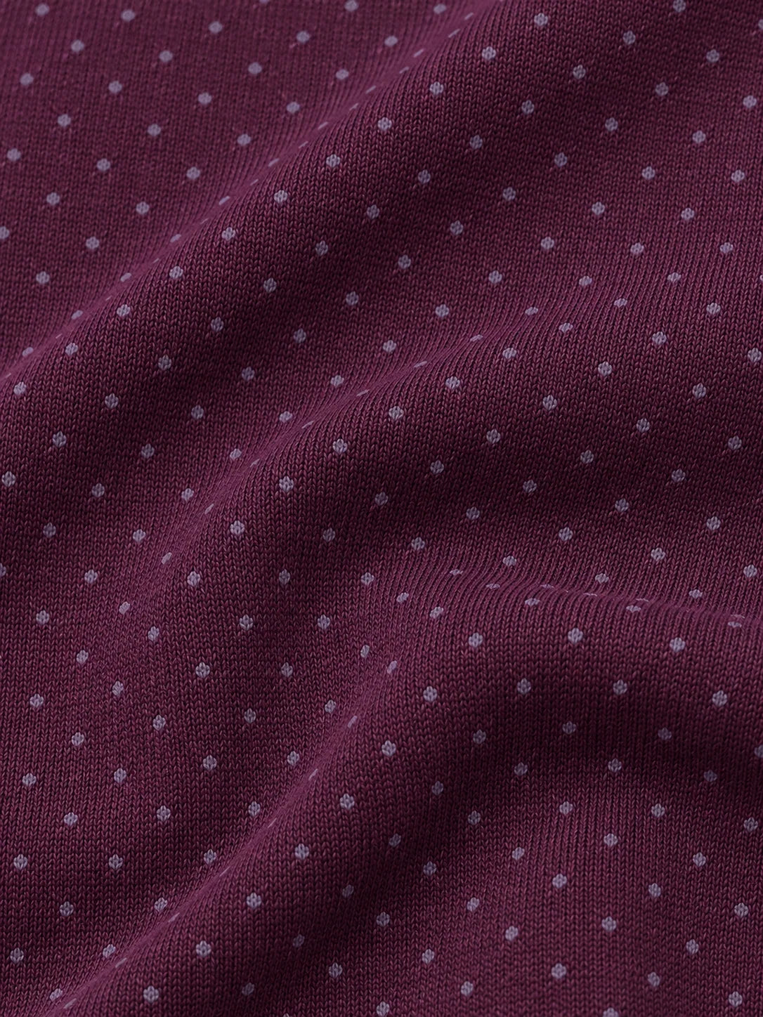 Golfpullover mit Mikro-Punktmuster in dunklem Pflaumenlila, Funktionsmaterial und Viertelreißverschluss
