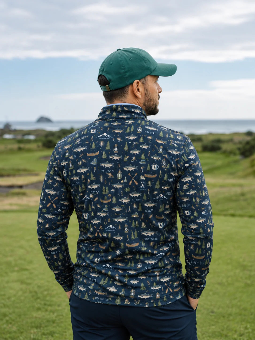 Lake & Pine Angler-Pullover mit kurzem Reißverschluss