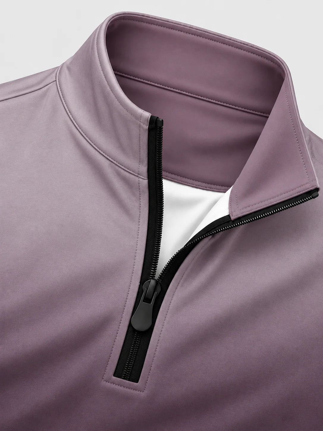 Golfpullover in Mauve mit Ombre-Farbverlauf und Viertelreißverschluss