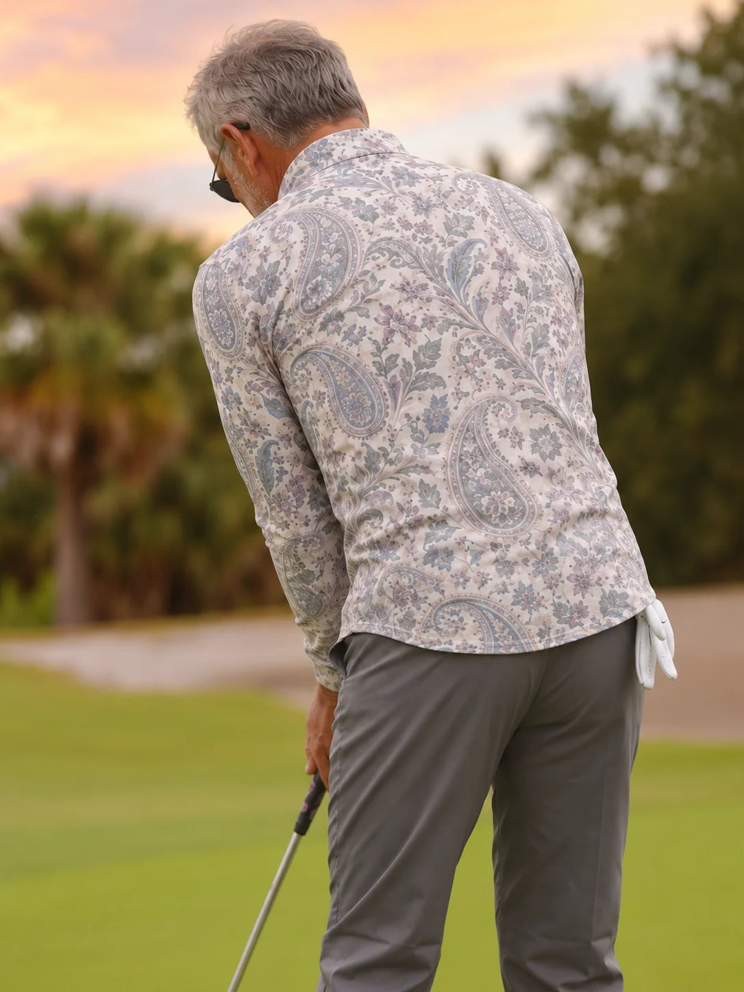 Garden Paisley Golf Quarter-Zip-Pullover