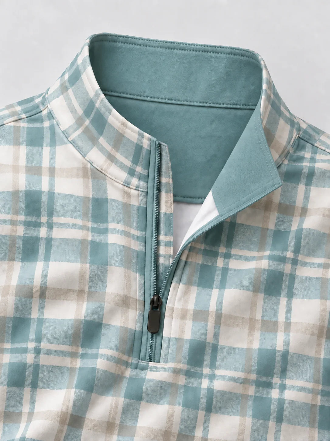 Coastal Plaid Golf Quarter-Zip-Pullover