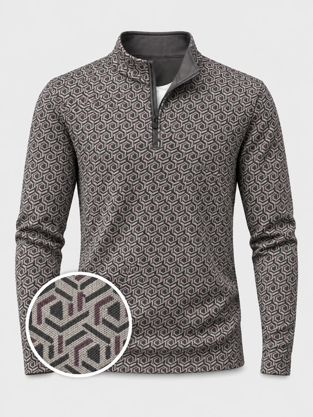 Modern Geo Performance Golf Quarter-Zip Pullover