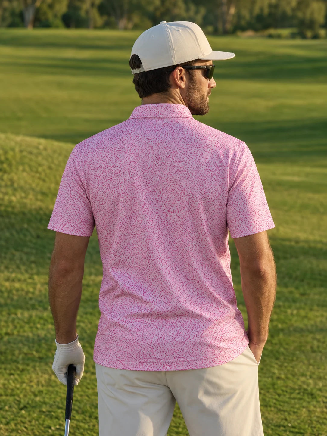 Pink Speckle Performance-Golf-Poloshirt