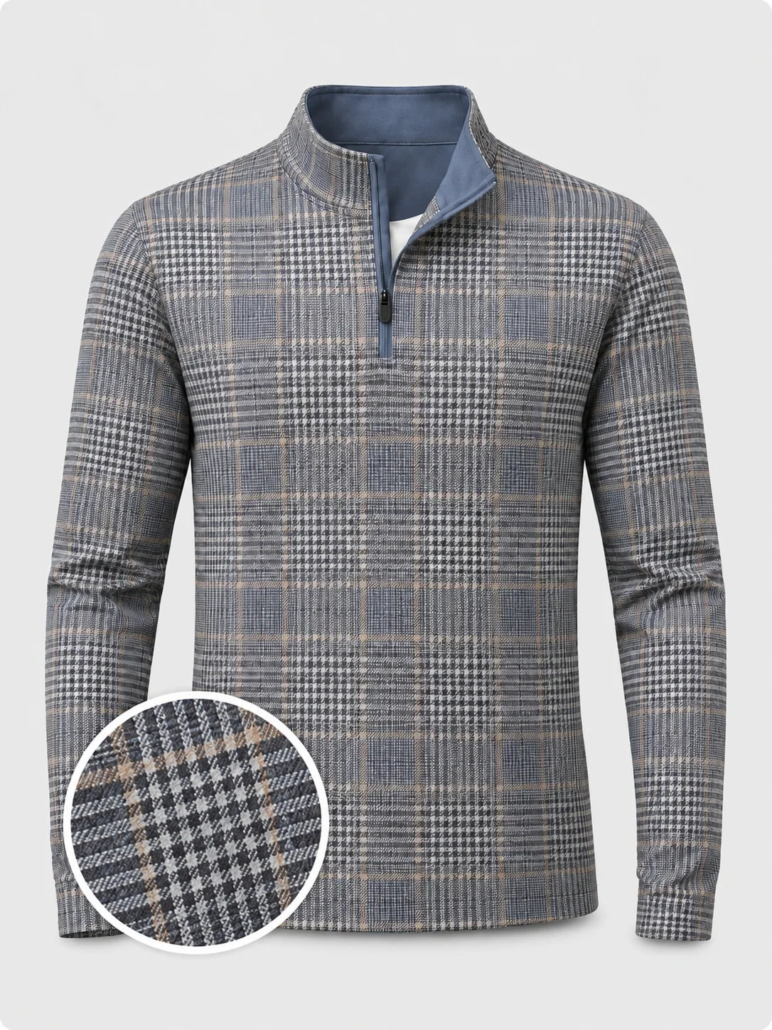 Ashford Plaid Golf Quarter-Zip-Pullover