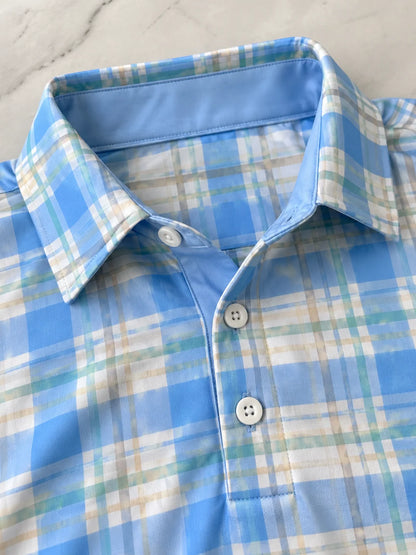 ClubBorne Golf Seaside Plaid Performance-Poloshirt