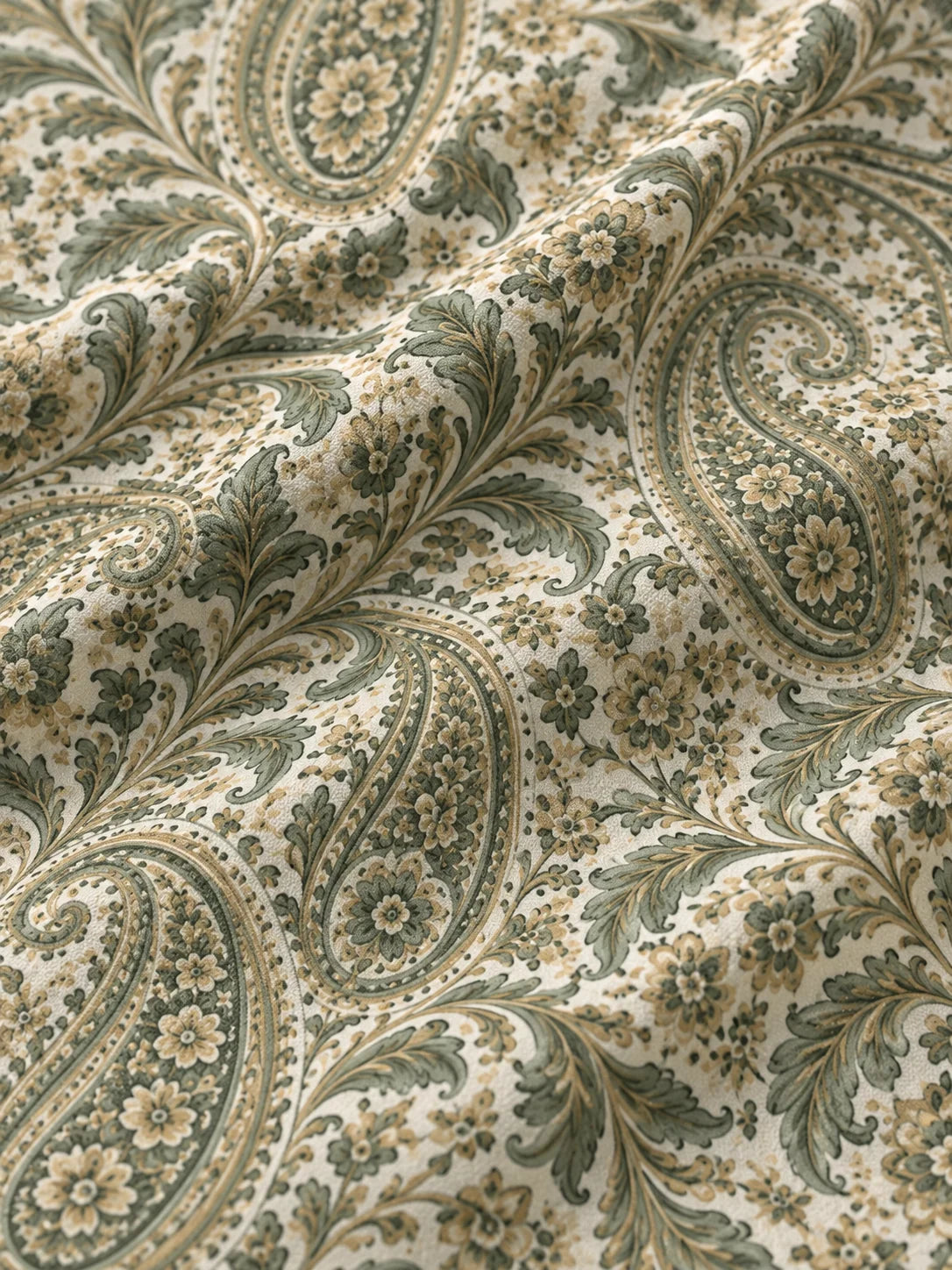 Olive Paisley Golf Quarter-Zip-Pullover