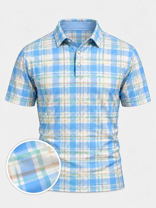 ClubBorne Golf Seaside Plaid Performance-Poloshirt