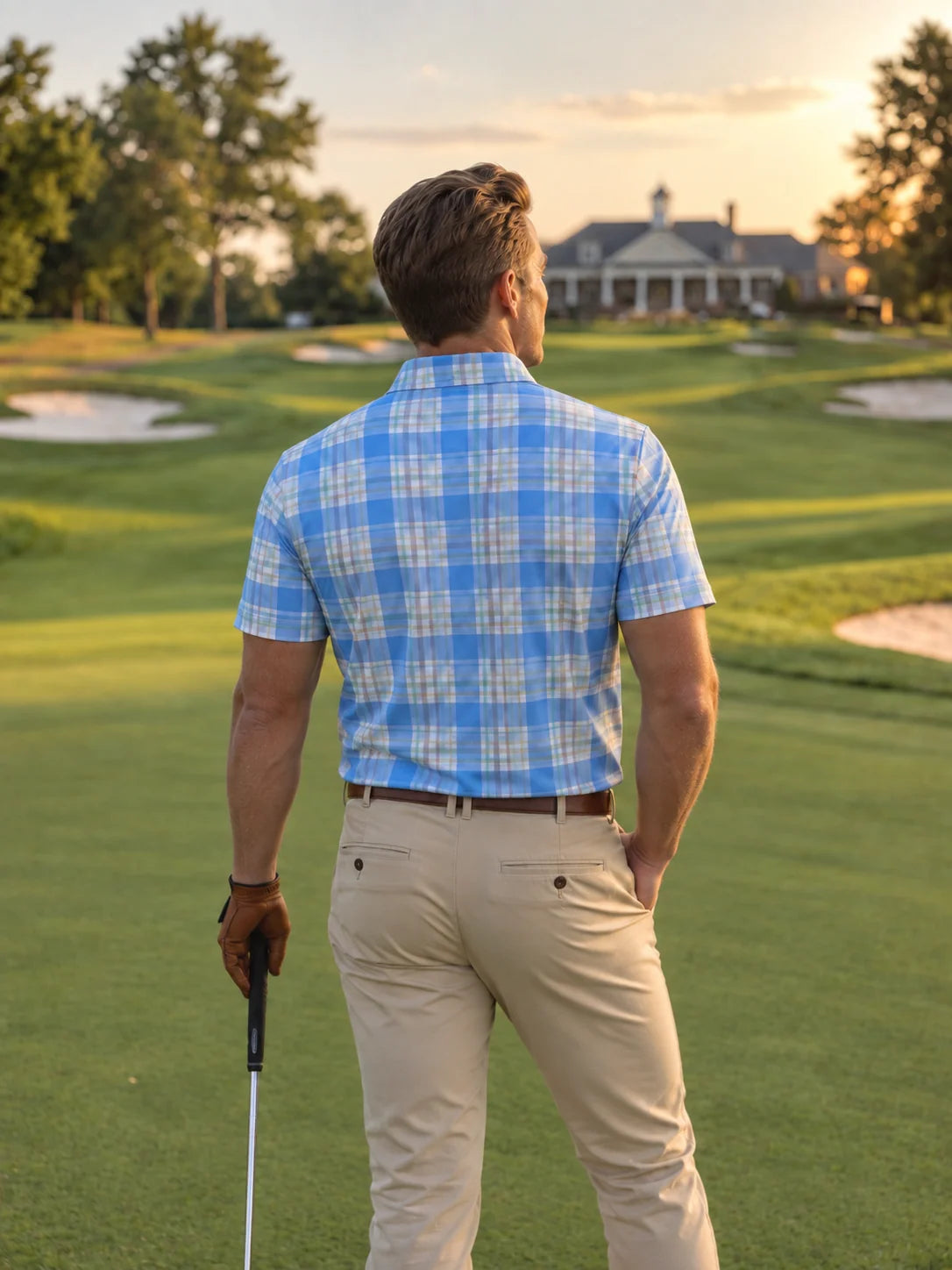 ClubBorne Golf Seaside Plaid Performance-Poloshirt
