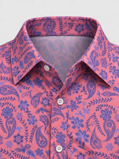 Coral Paisley Performance-Golf-Poloshirt