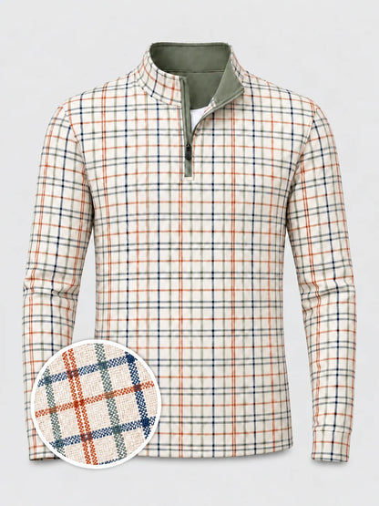 Harbor Check Golf Quarter-Zip-Pullover