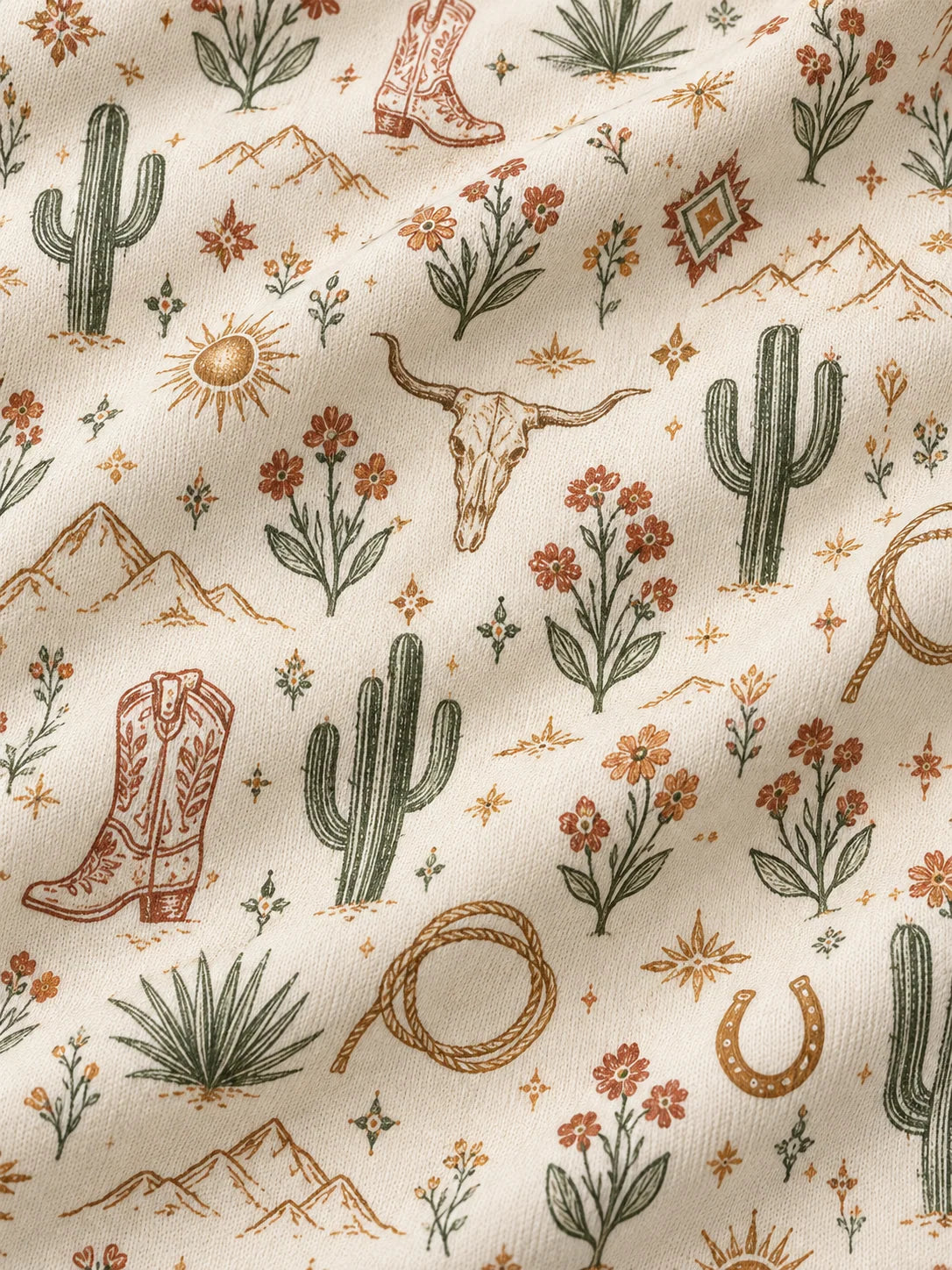 Desert Bloom Western-Pullover mit kurzem Reißverschluss