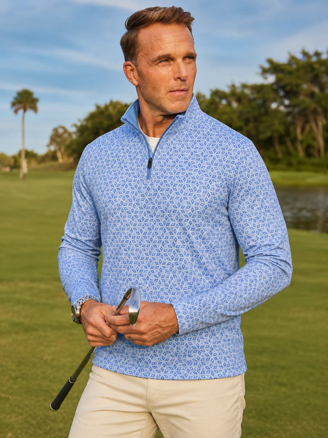 Blue Diamond Golf Quarter-Zip-Pullover
