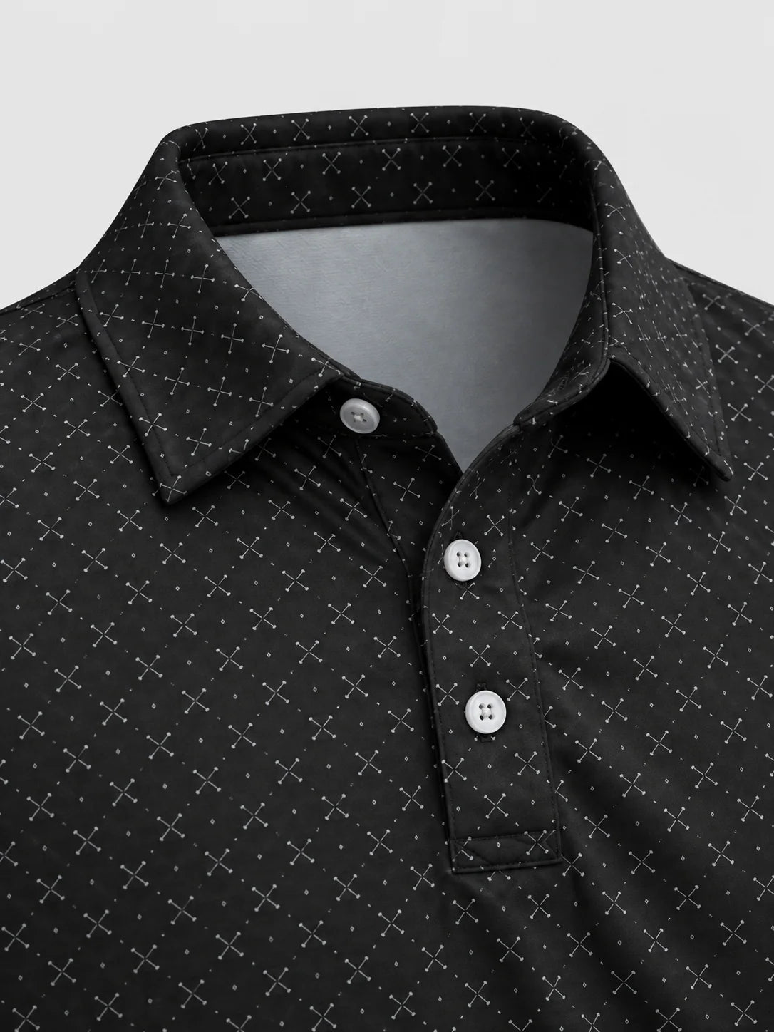 Black Crossed Clubs Performance-Golf-Poloshirt