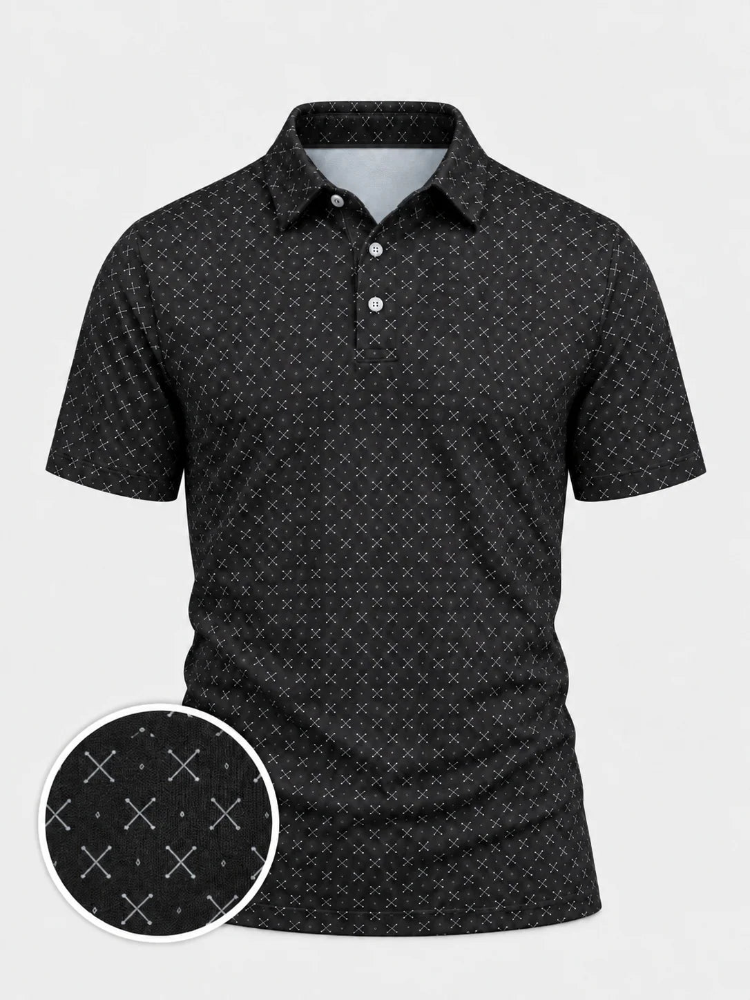 Black Crossed Clubs Performance-Golf-Poloshirt