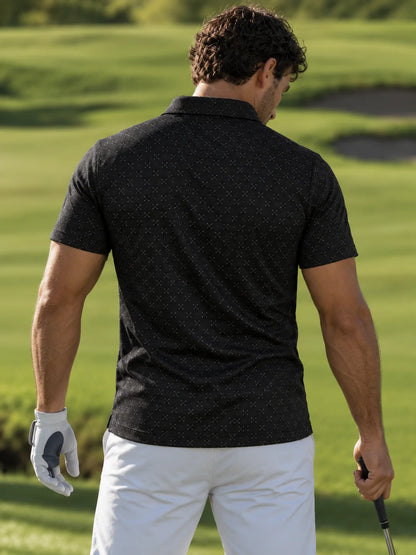 Black Crossed Clubs Performance-Golf-Poloshirt