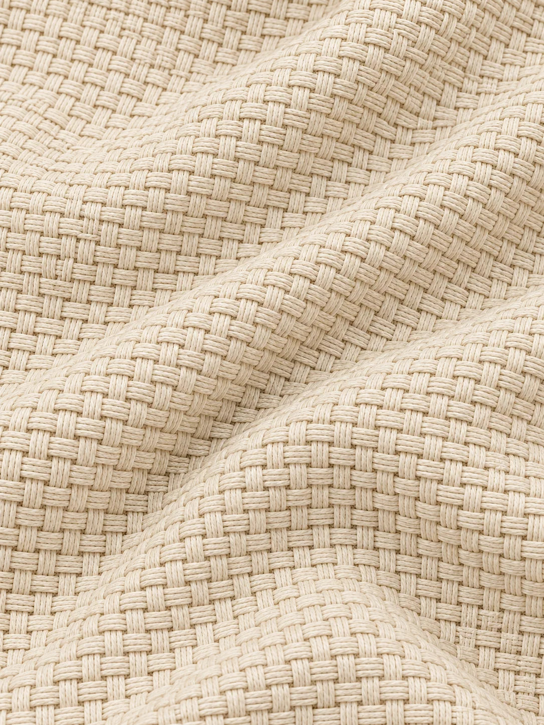 Golfpullover mit Korbgeflechtstruktur in Elfenbein, Funktionsmaterial und Viertelreißverschluss